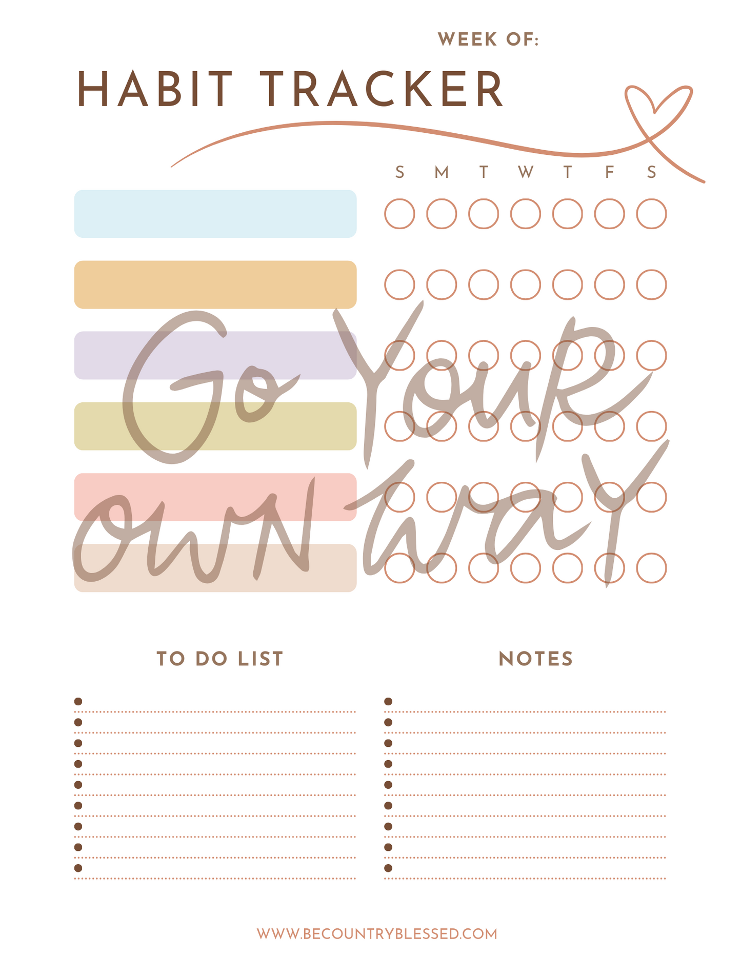 Habit Tracker, Customizable Tracker, Weekly Planner, Good Habits, Water Tracker, Fitness Tracker, To Do