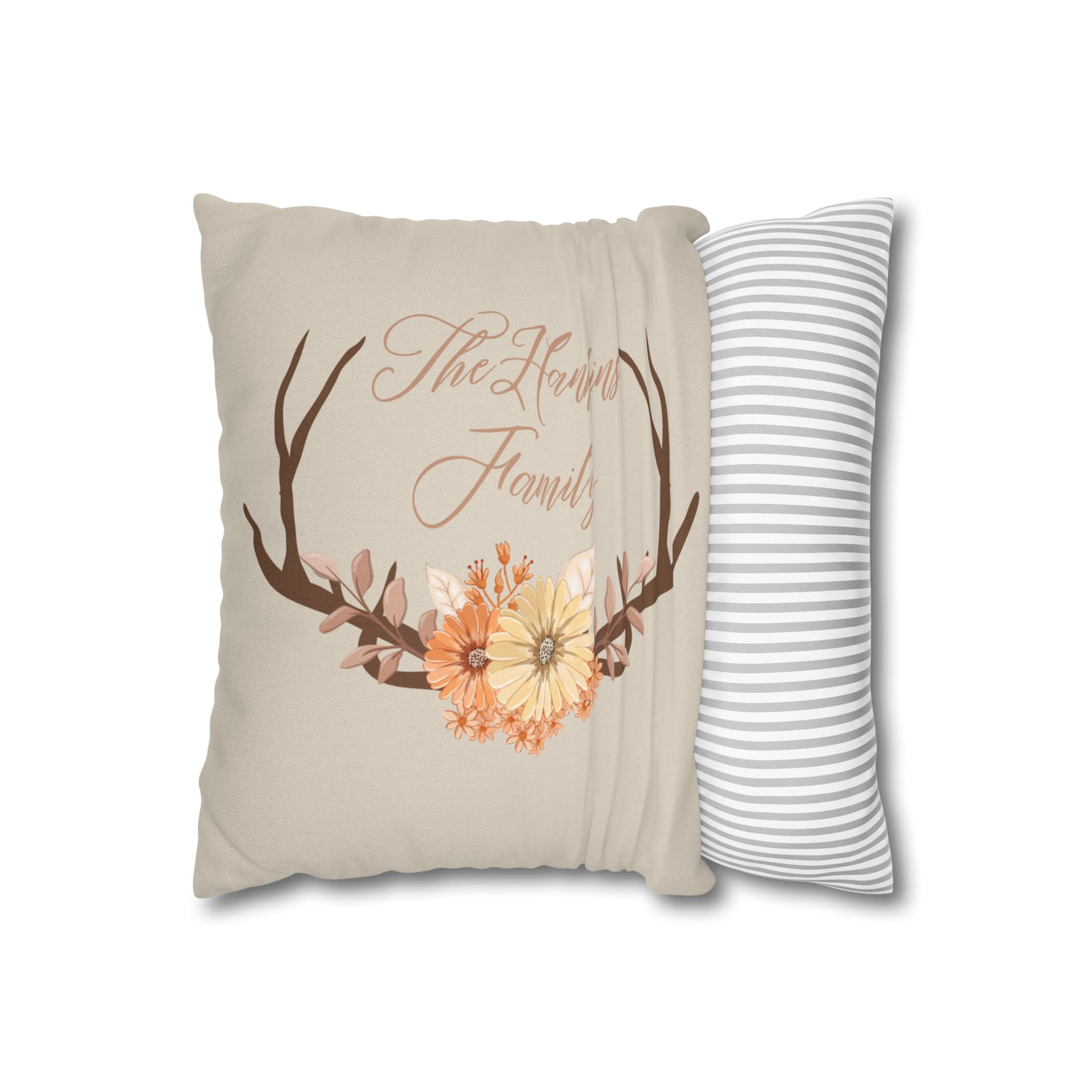 Custom Antler Pillow Case, Custom Pillow Case, Custom Name Pillow