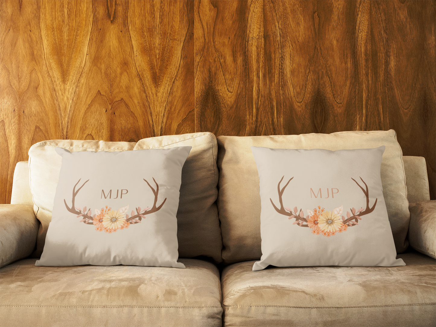 Custom Antler Pillow Case, Custom Pillow Case, Custom Name Pillow