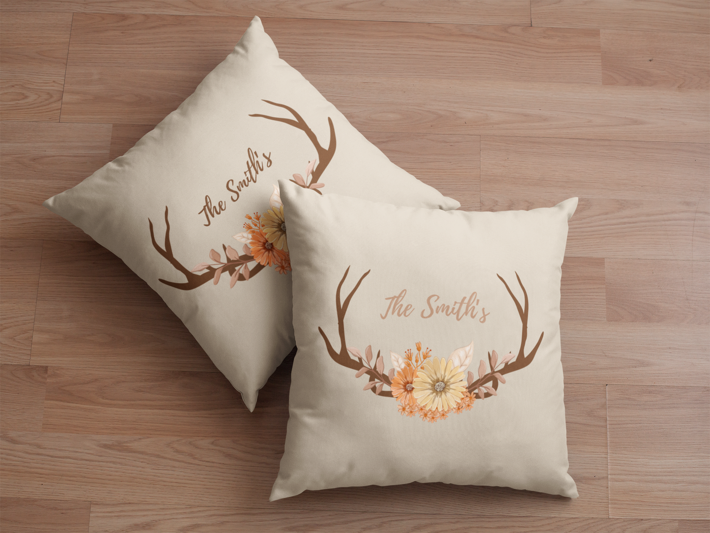 Custom Antler Pillow Case, Custom Pillow Case, Custom Name Pillow